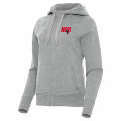 Houston Texans Antigua Women's Victory Full-Zip Hoodie - Heather Gray - NFL