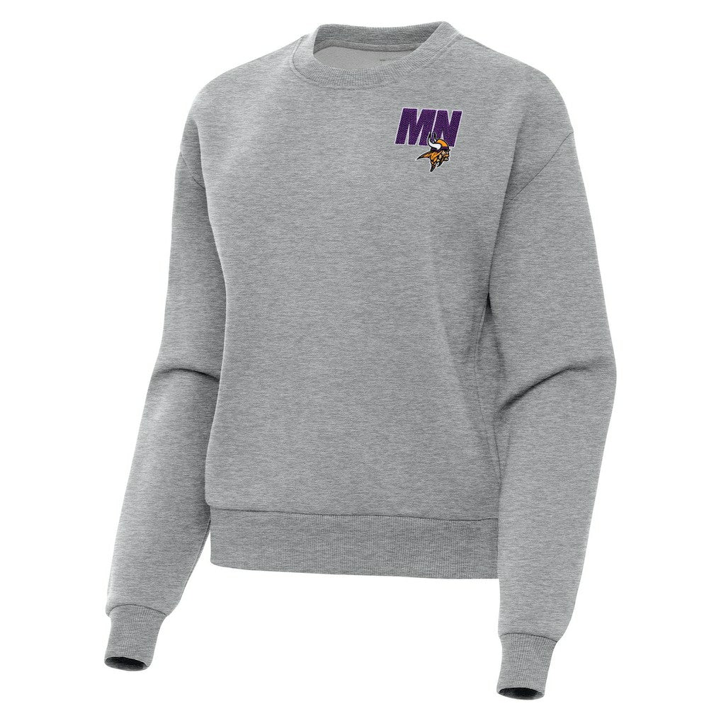 Minnesota Vikings Antigua Women's Victory Pullover Sweatshirt - Heather Gray - NFL