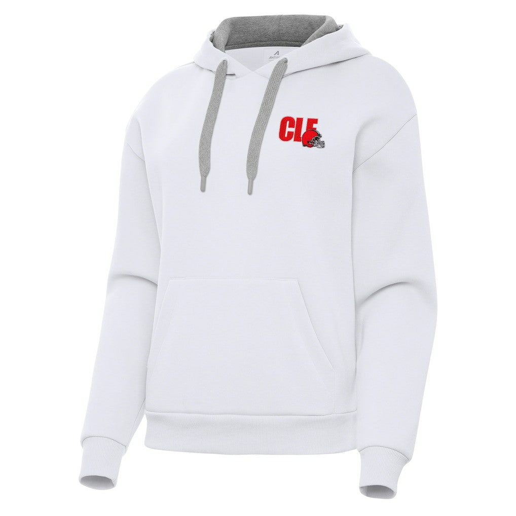 Cleveland Browns Antigua Women's Victory Pullover Hoodie - White - NFL