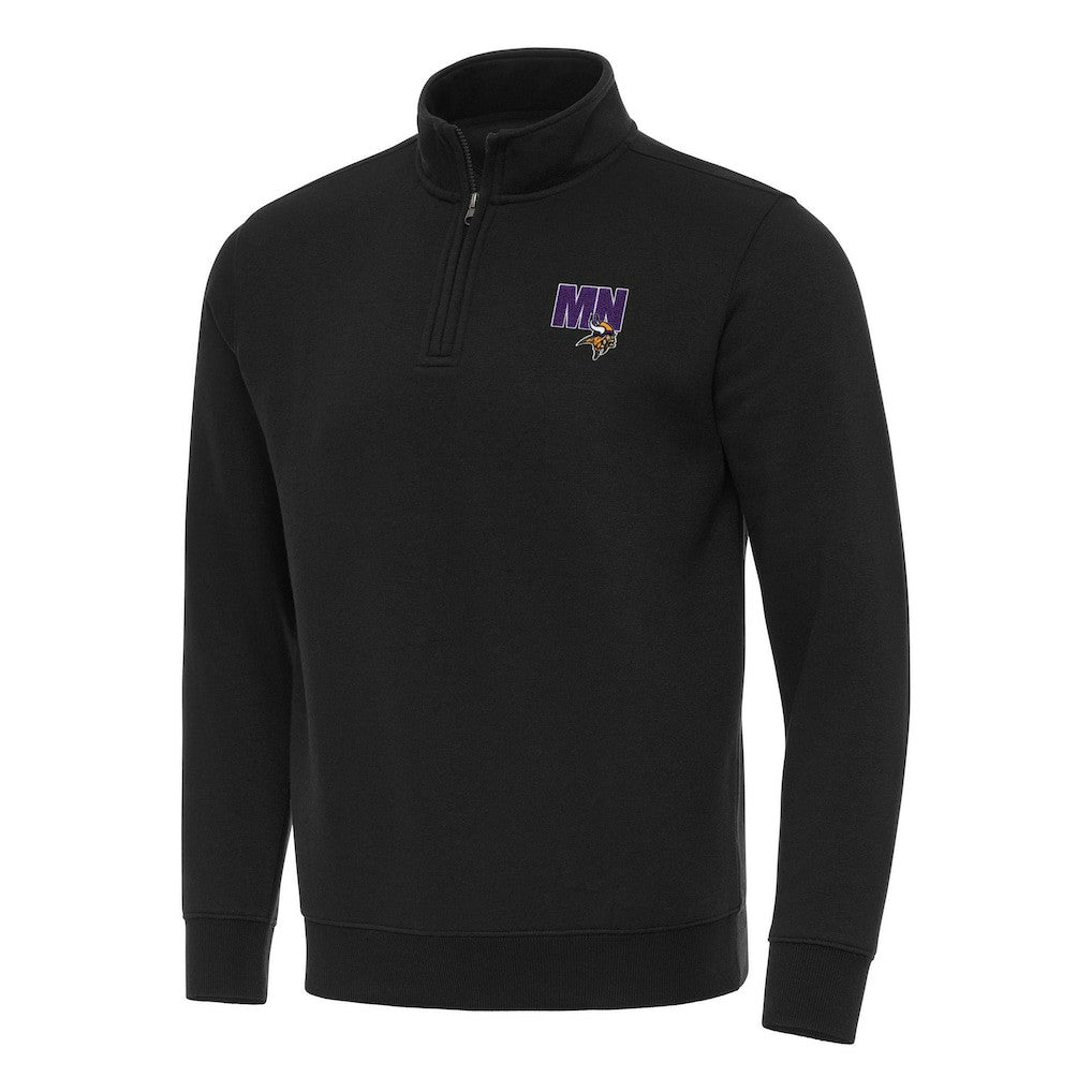 Minnesota Vikings Antigua Men's Victory Quarter-Zip Sweatshirt - Black - NFL