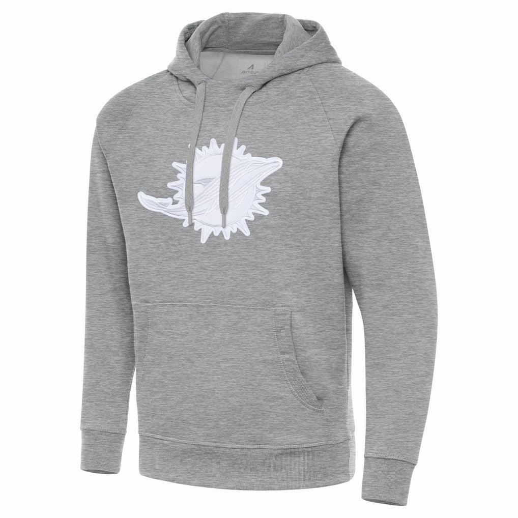 Miami Dolphins Antigua Victory Pullover Hoodie - Heather Gray - NFL