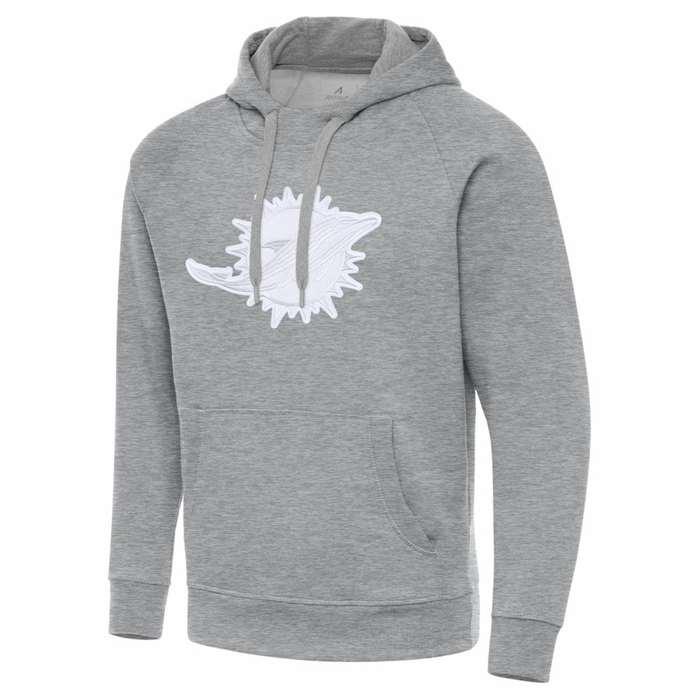 Miami Dolphins Antigua Victory Pullover Hoodie - Heather Gray - NFL