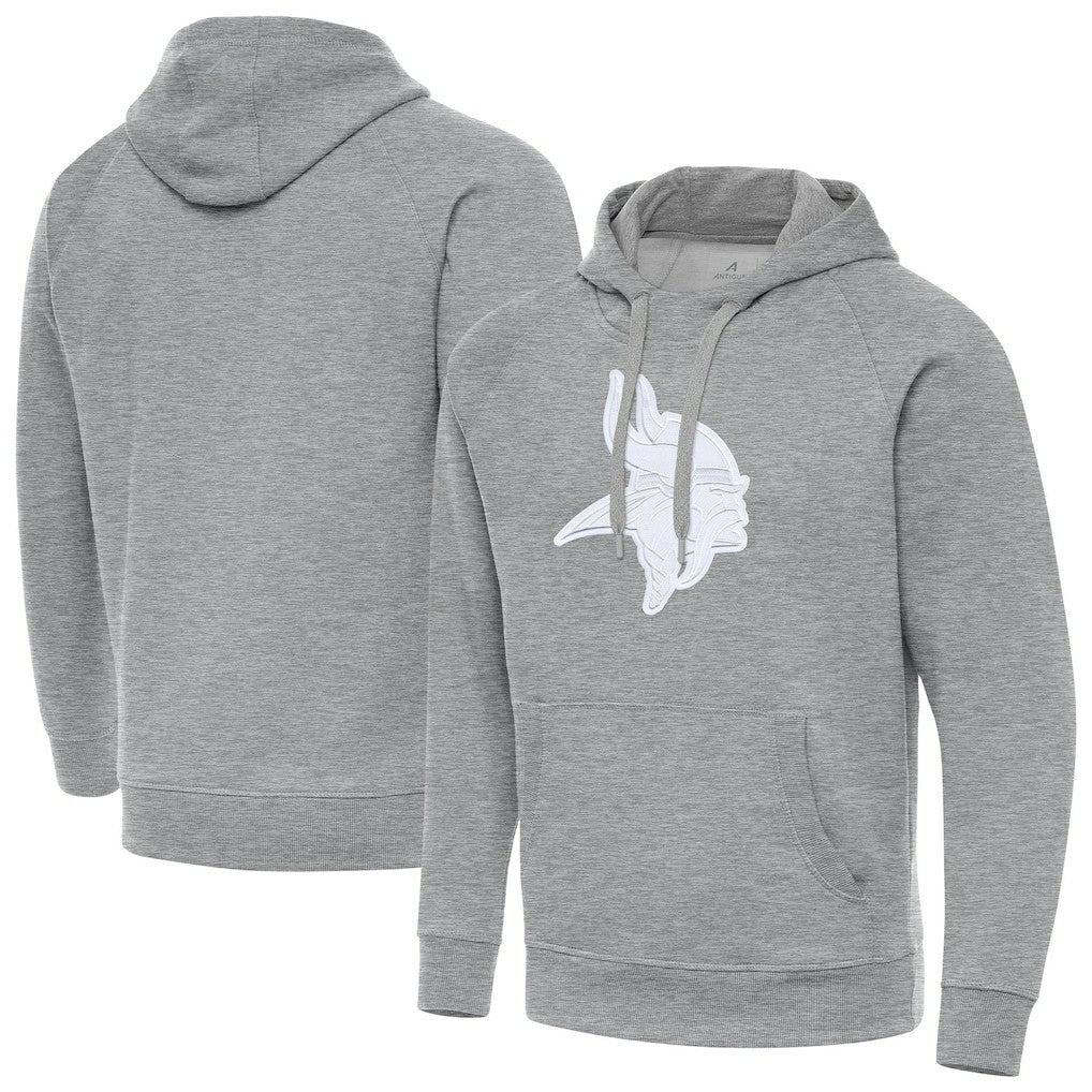 Minnesota Vikings Antigua Victory Pullover Hoodie - Heather Gray - NFL