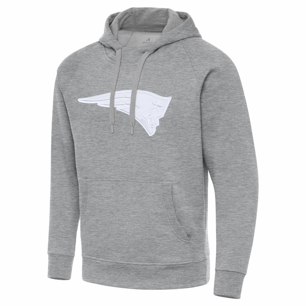 New England Patriots Antigua Victory Pullover Hoodie - Heather Gray - NFL
