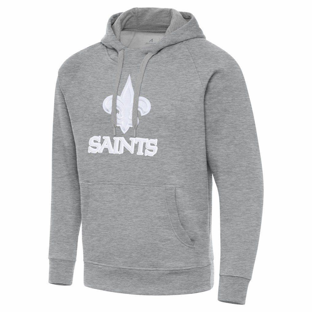 New Orleans Saints Antigua Victory Pullover Hoodie - Heather Gray - NFL
