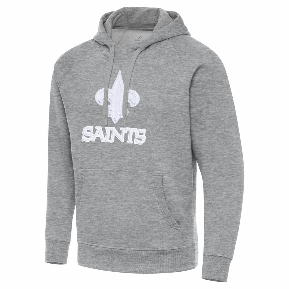 New Orleans Saints Antigua Victory Pullover Hoodie - Heather Gray - NFL