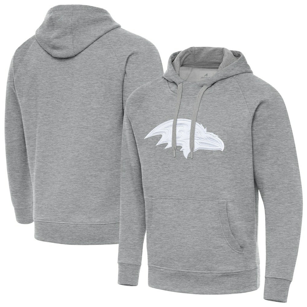 Baltimore Ravens Antigua Victory Pullover Hoodie - Heather Gray - NFL