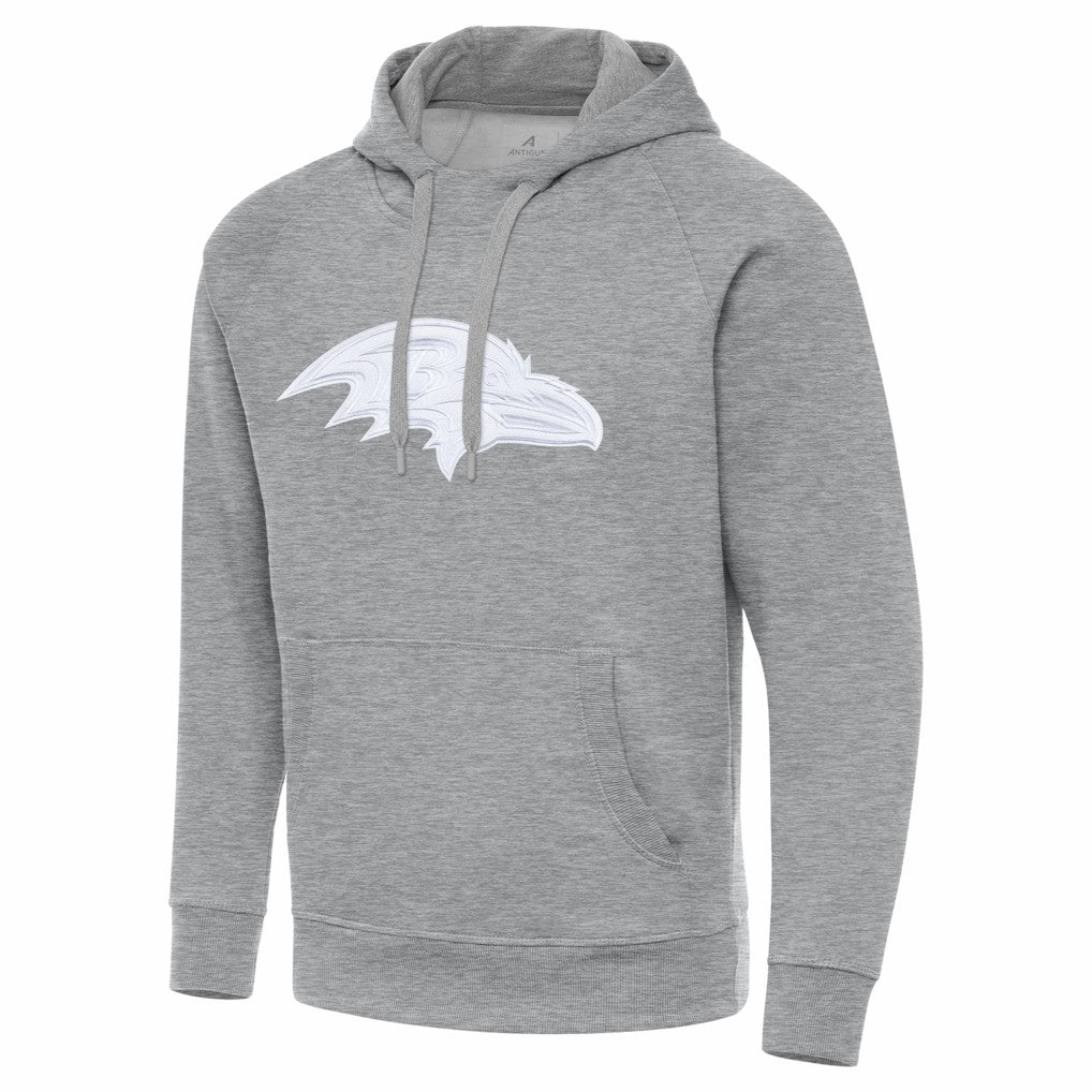 Baltimore Ravens Antigua Victory Pullover Hoodie - Heather Gray - NFL