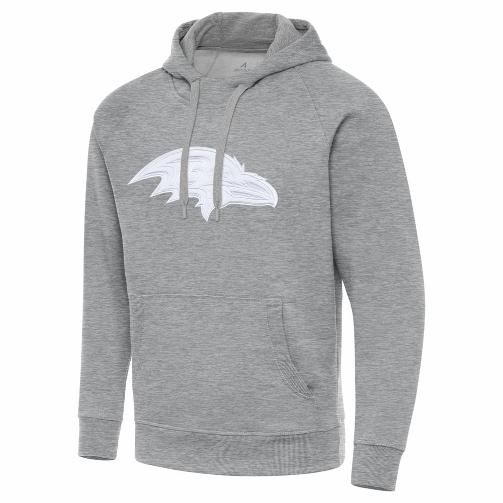 Baltimore Ravens Antigua Victory Pullover Hoodie - Heather Gray - NFL