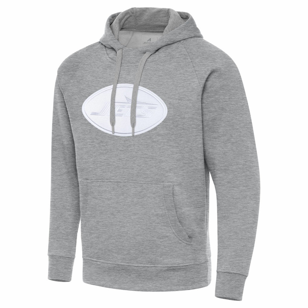 New York Jets Antigua Victory Pullover Hoodie - Heather Gray - NFL