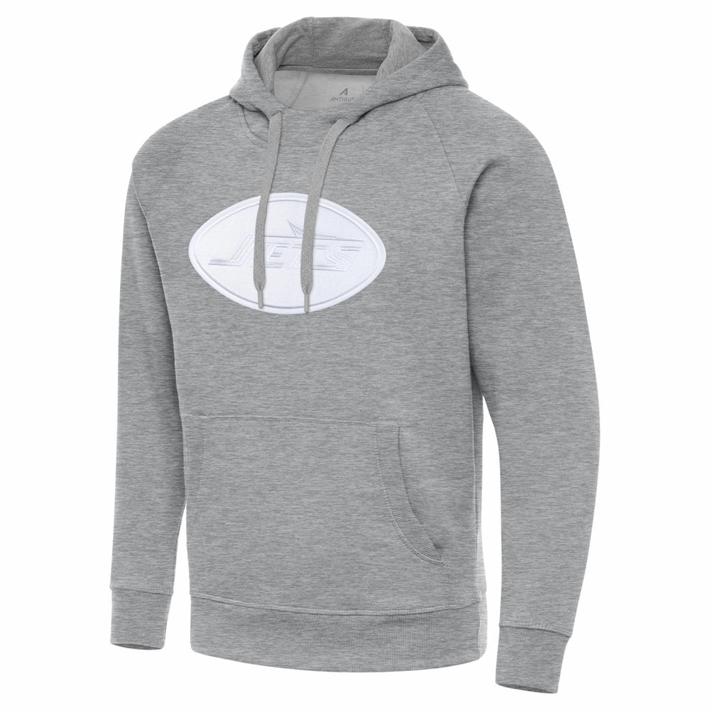 New York Jets Antigua Victory Pullover Hoodie - Heather Gray - NFL