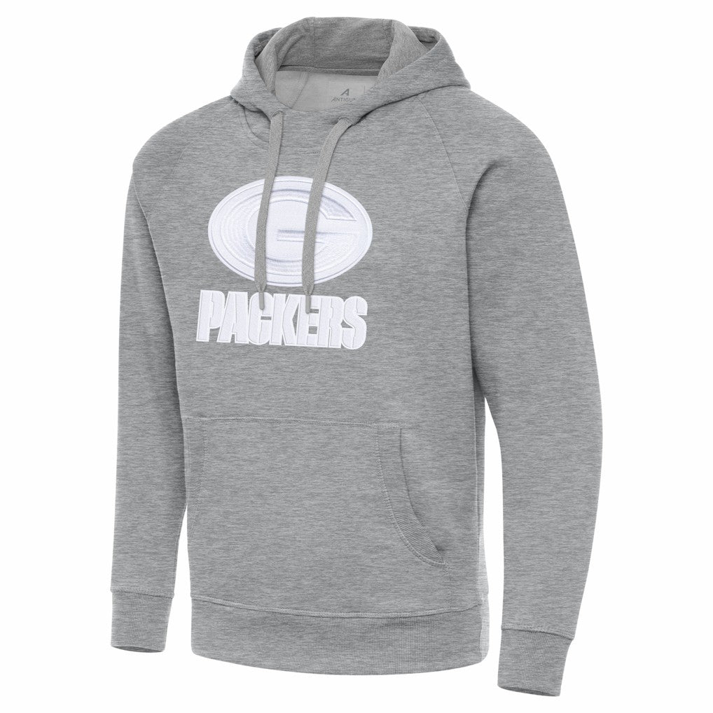 Green Bay Packers Antigua Victory Pullover Hoodie - Heather Gray - NFL