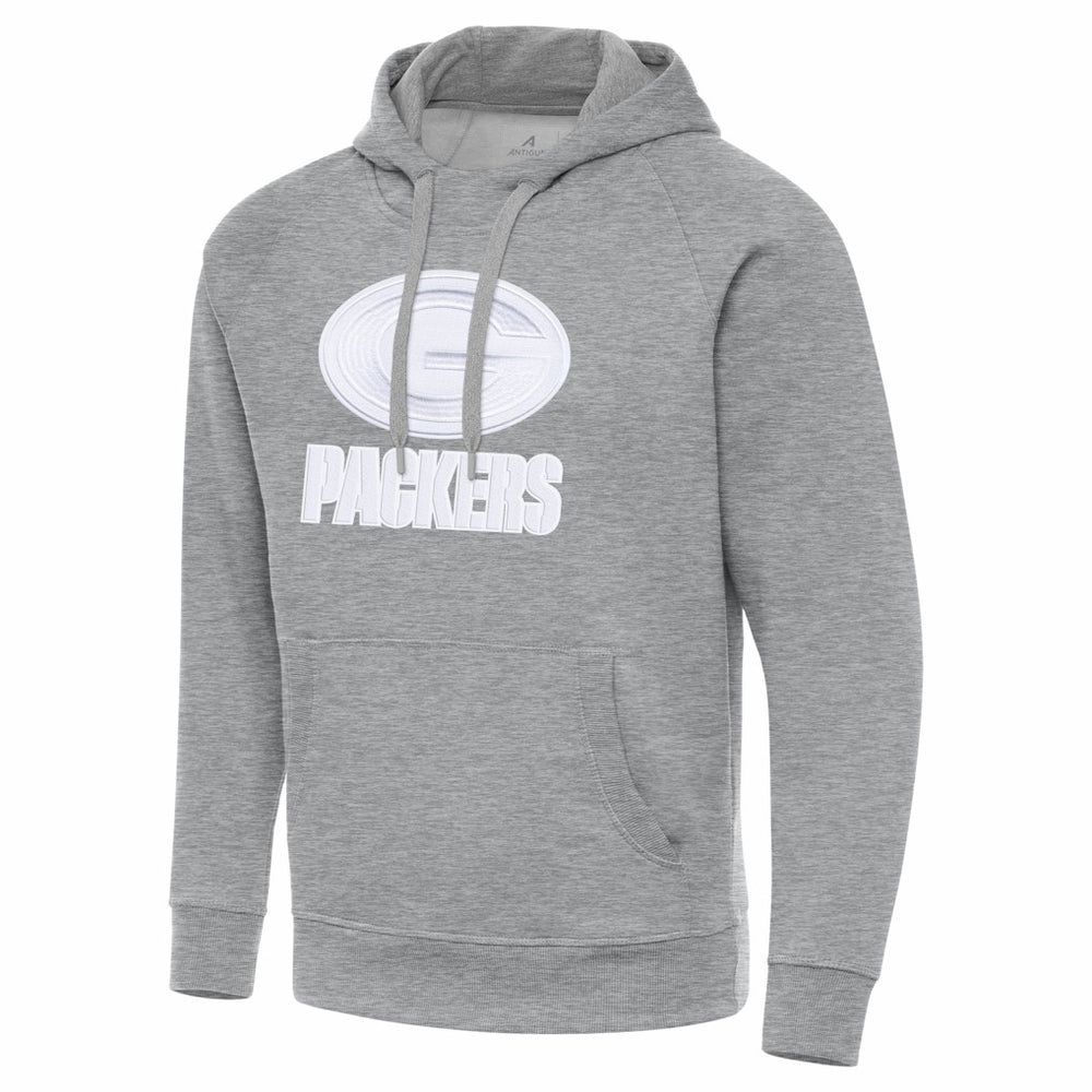 Green Bay Packers Antigua Victory Pullover Hoodie - Heather Gray - NFL