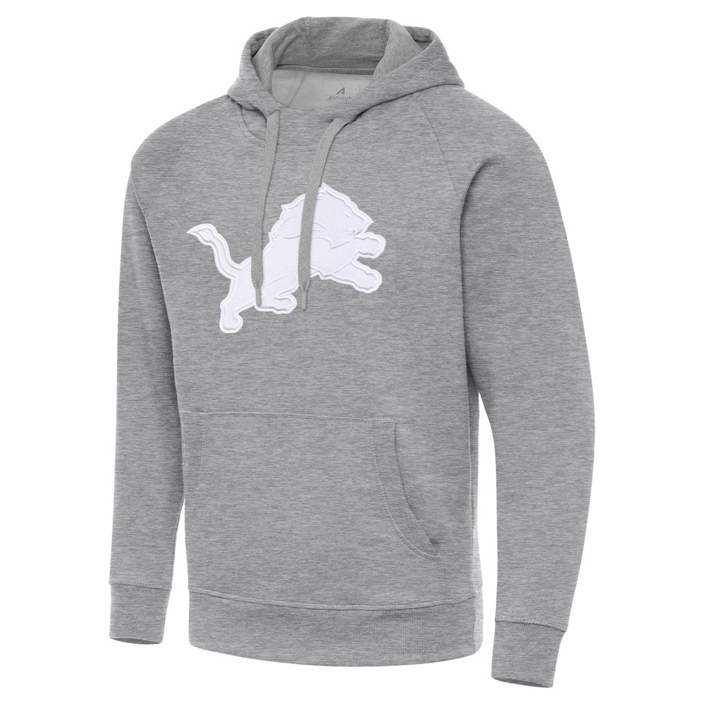 Detroit Lions Antigua Victory Pullover Hoodie - Heather Gray - NFL