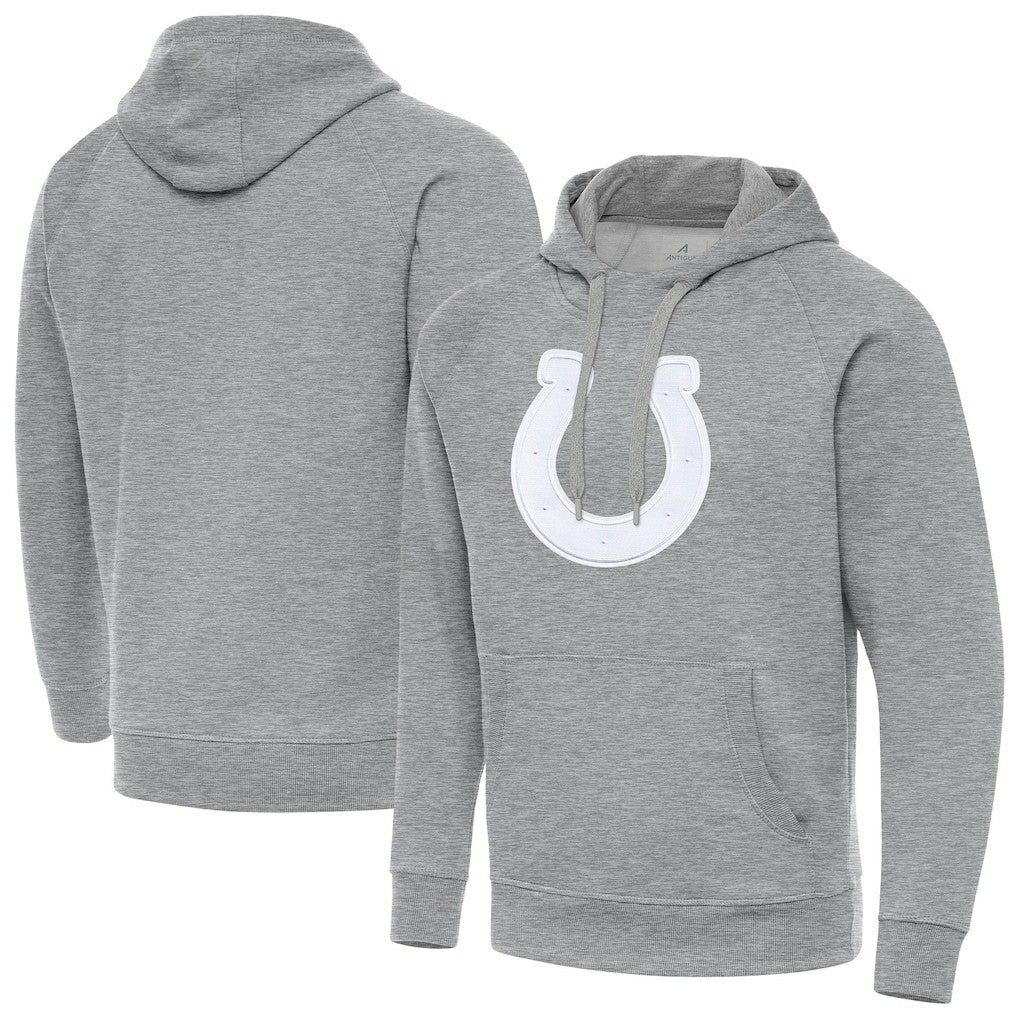 Indianapolis Colts Antigua Victory Pullover Hoodie - Heather Gray - NFL