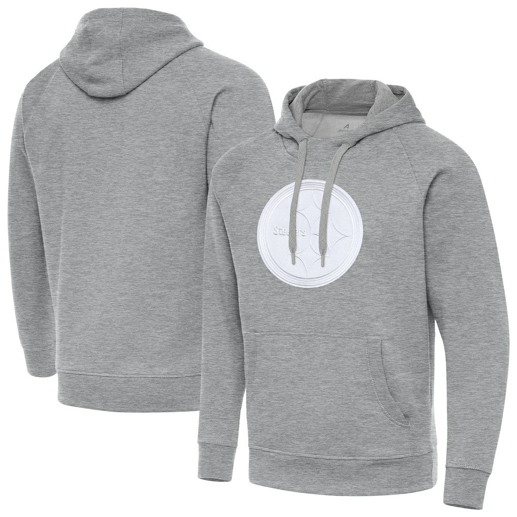 Pittsburgh Steelers Antigua Victory Pullover Hoodie - Heather Gray - NFL