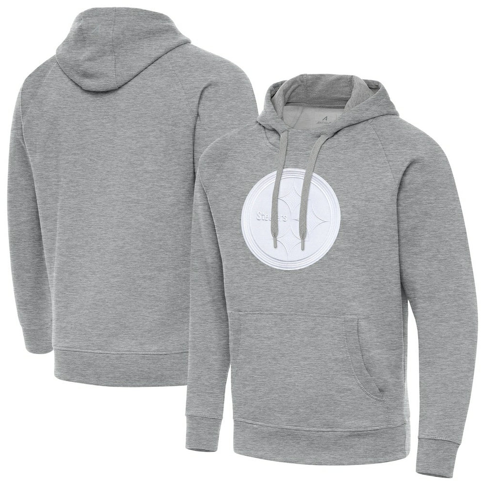 Pittsburgh Steelers Antigua Victory Pullover Hoodie - Heather Gray - NFL