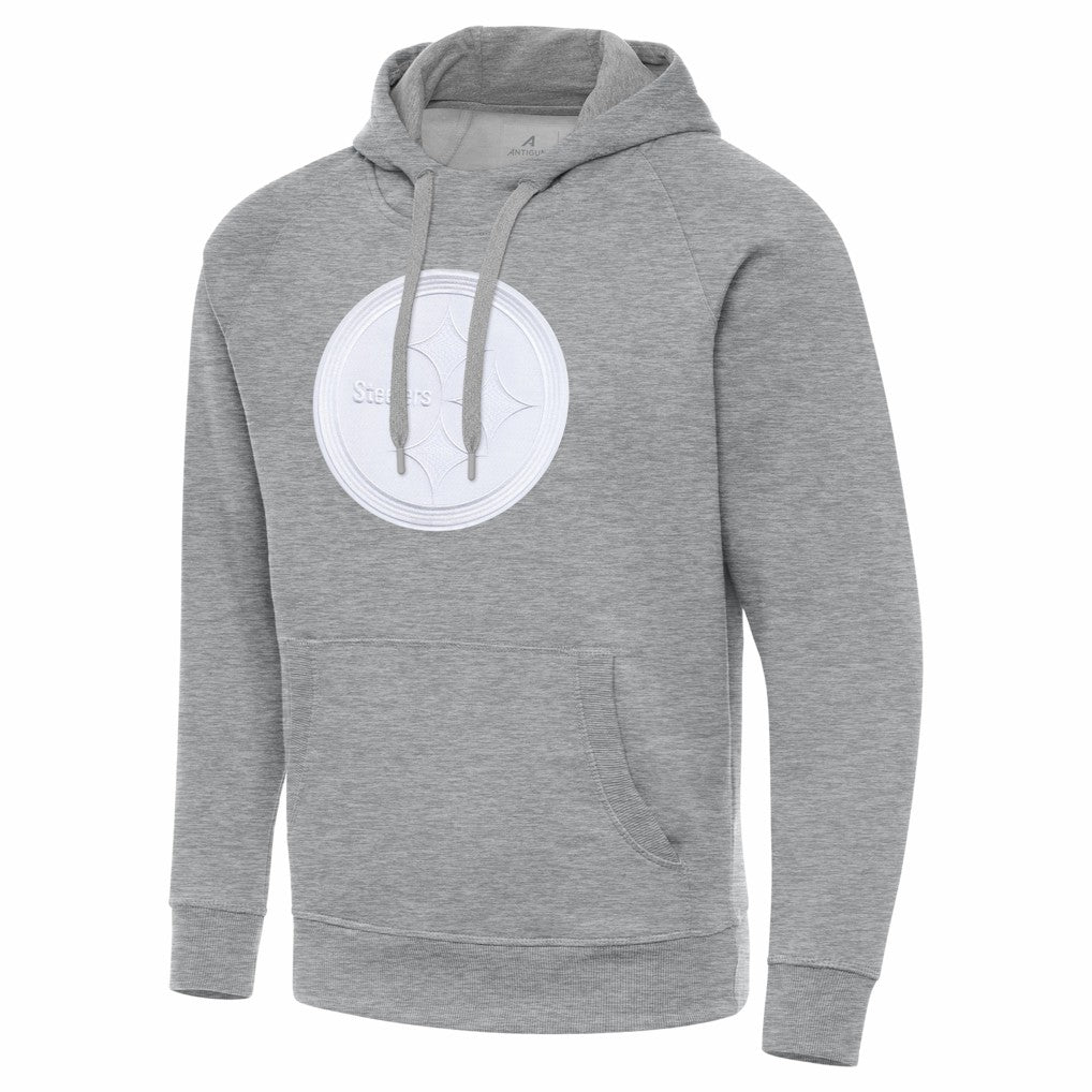 Pittsburgh Steelers Antigua Victory Pullover Hoodie - Heather Gray - NFL