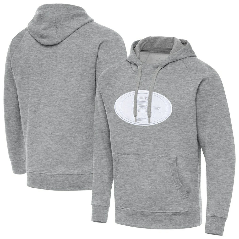 San Francisco 49ers Antigua Victory Pullover Hoodie - Heather Gray - NFL