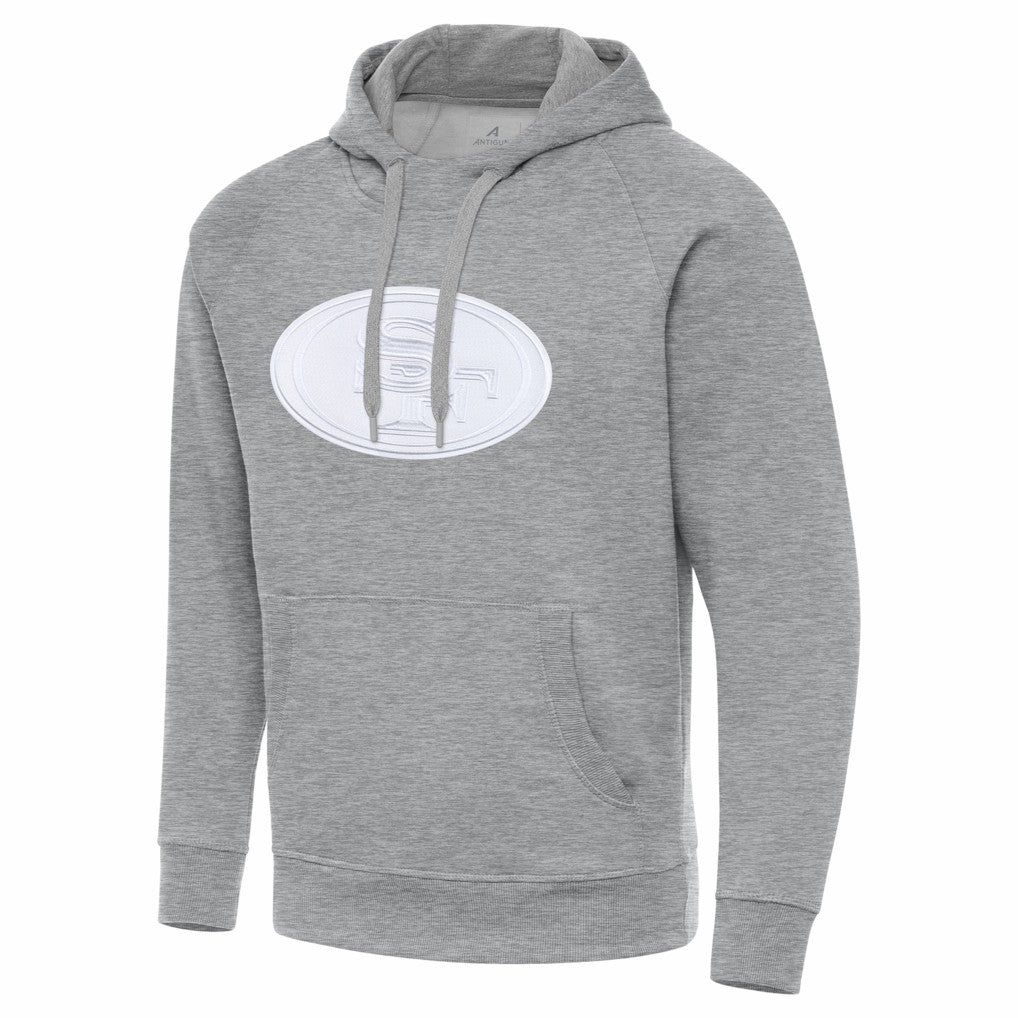 San Francisco 49ers Antigua Victory Pullover Hoodie - Heather Gray - NFL
