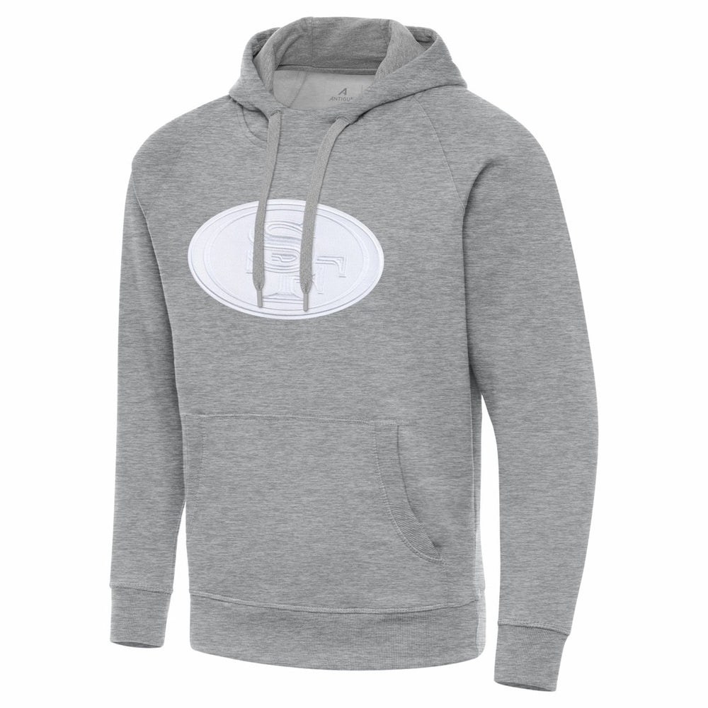 San Francisco 49ers Antigua Victory Pullover Hoodie - Heather Gray - NFL