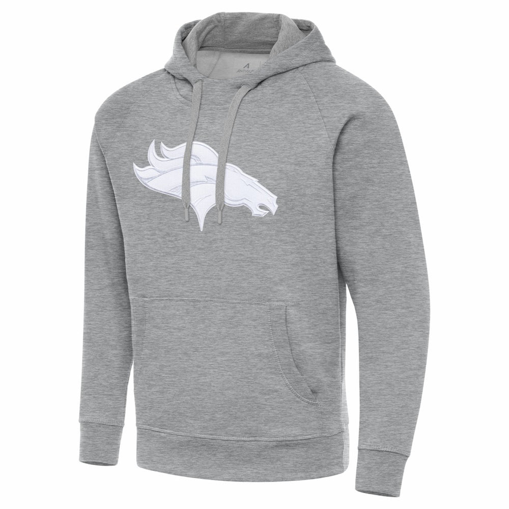 Denver Broncos Antigua Victory Pullover Hoodie - Heather Gray - NFL