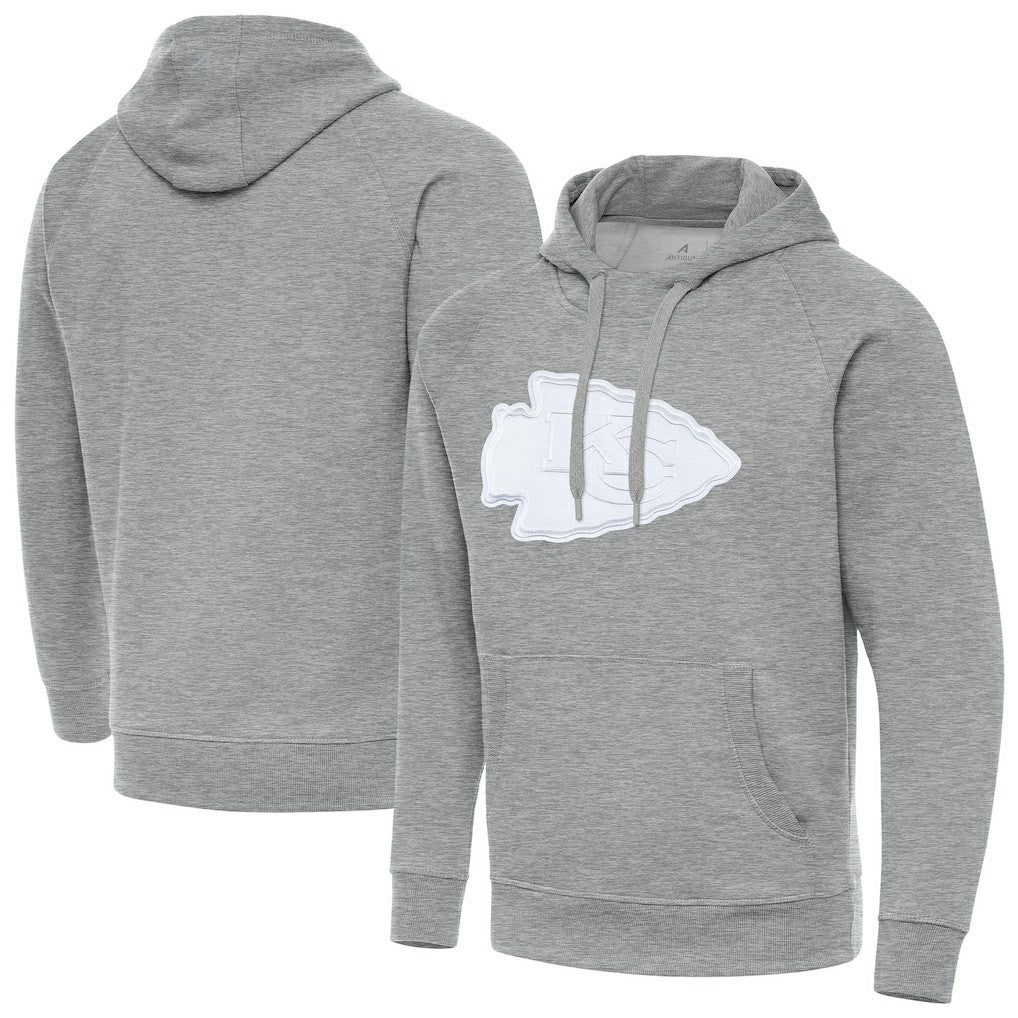 Kansas City Chiefs Antigua Victory Pullover Hoodie - Heather Gray - NFL