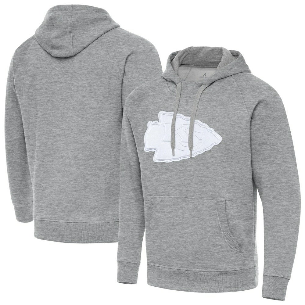Kansas City Chiefs Antigua Victory Pullover Hoodie - Heather Gray - NFL