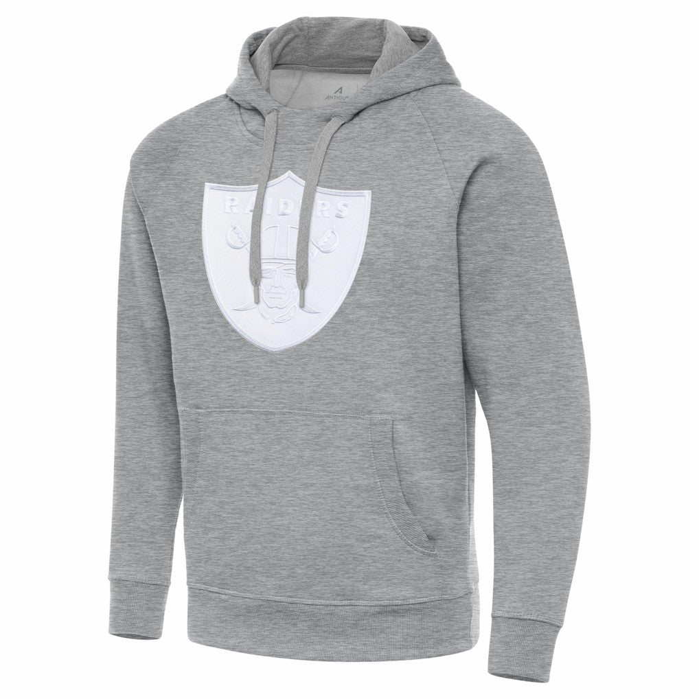 Las Vegas Raiders Antigua Victory Pullover Hoodie - Heather Gray - NFL