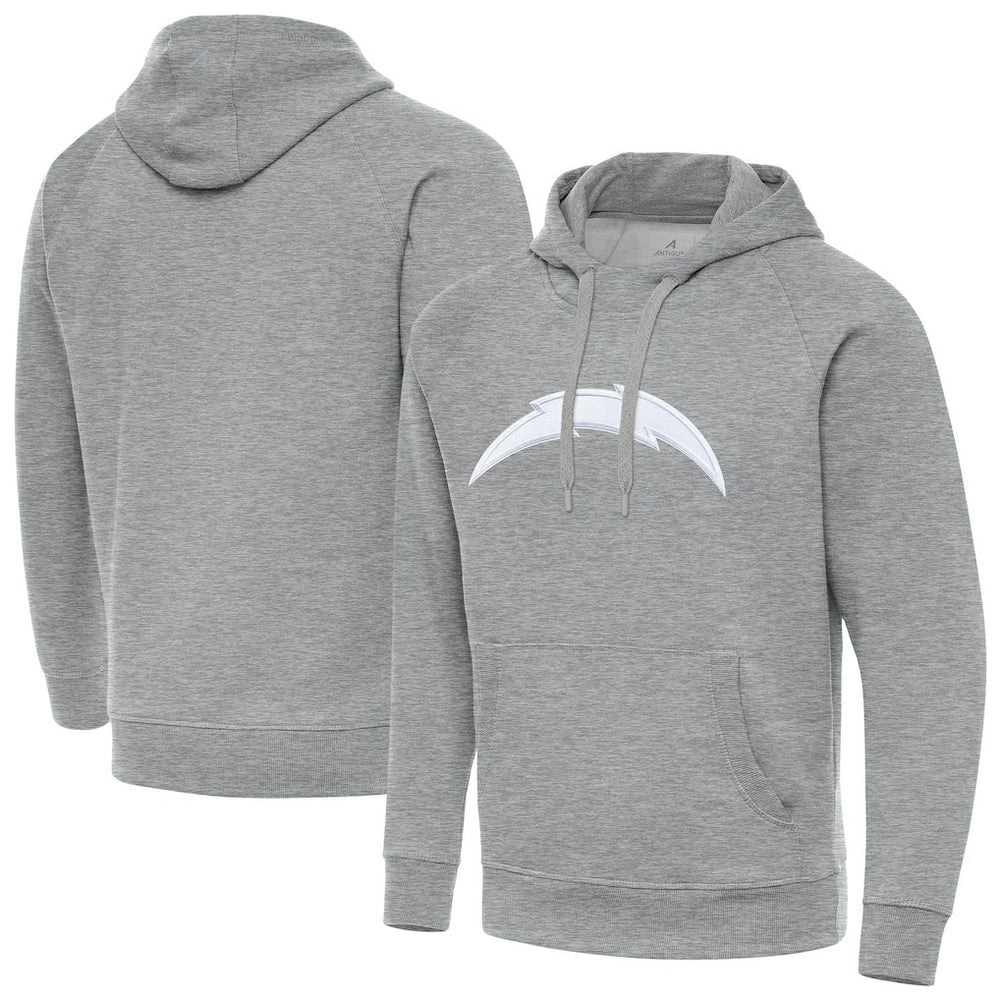 Los Angeles Chargers Antigua Victory Pullover Hoodie - Heather Gray - NFL