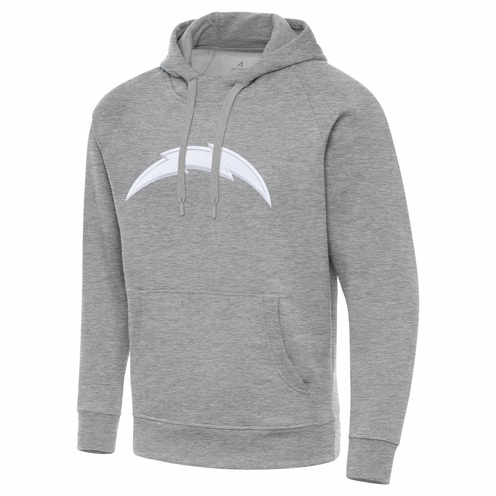 Los Angeles Chargers Antigua Victory Pullover Hoodie - Heather Gray - NFL