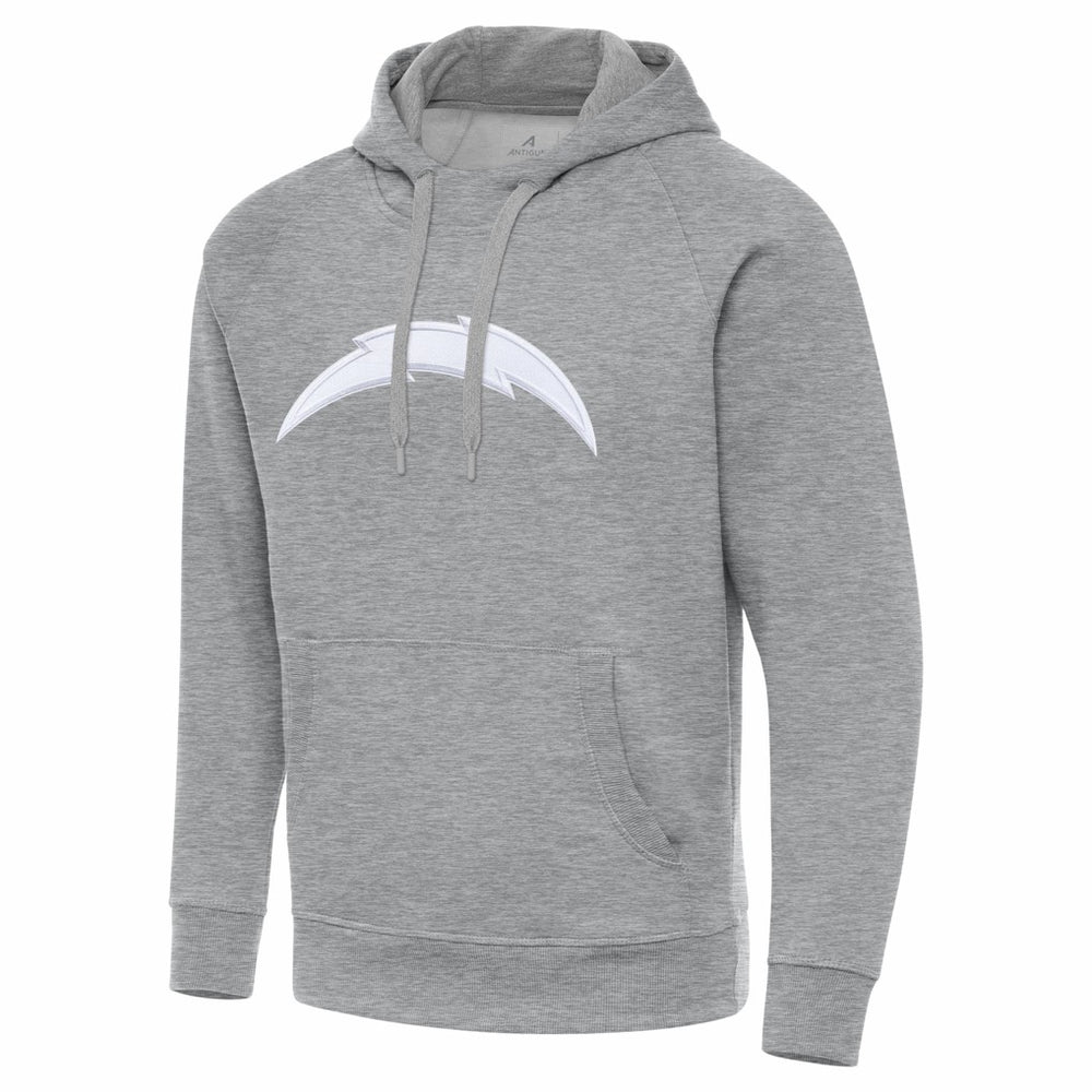 Los Angeles Chargers Antigua Victory Pullover Hoodie - Heather Gray - NFL