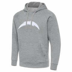 Los Angeles Chargers Antigua Victory Pullover Hoodie - Heather Gray - NFL