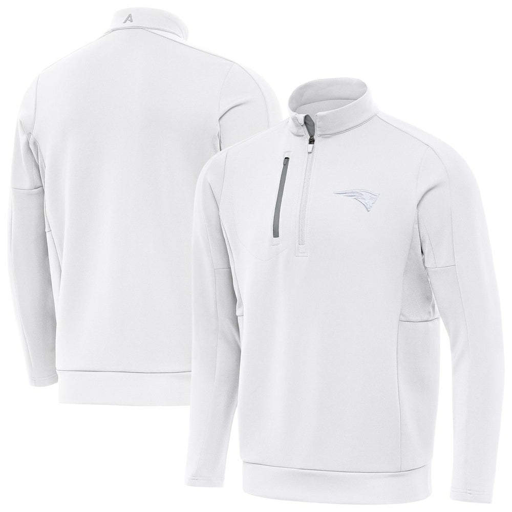 New England Patriots Antigua Generation Quarter-Zip Jacket - White - NFL