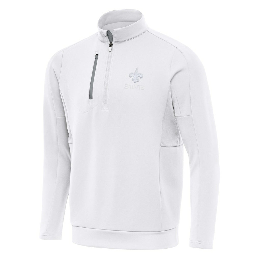 New Orleans Saints Antigua Generation Quarter-Zip Jacket - White - NFL