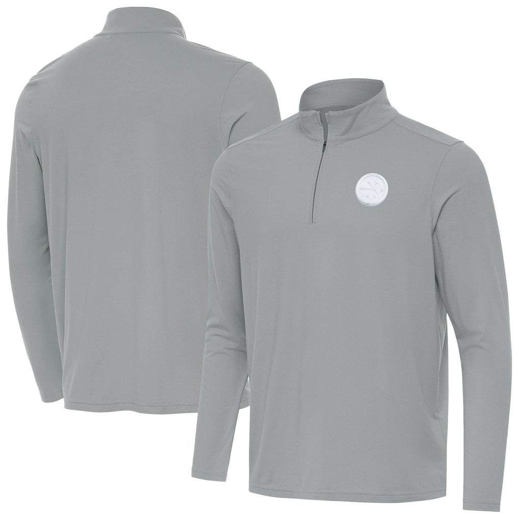 Pittsburgh Steelers Men's Antigua Intent Quarter-Zip Jacket - Gray - NFL