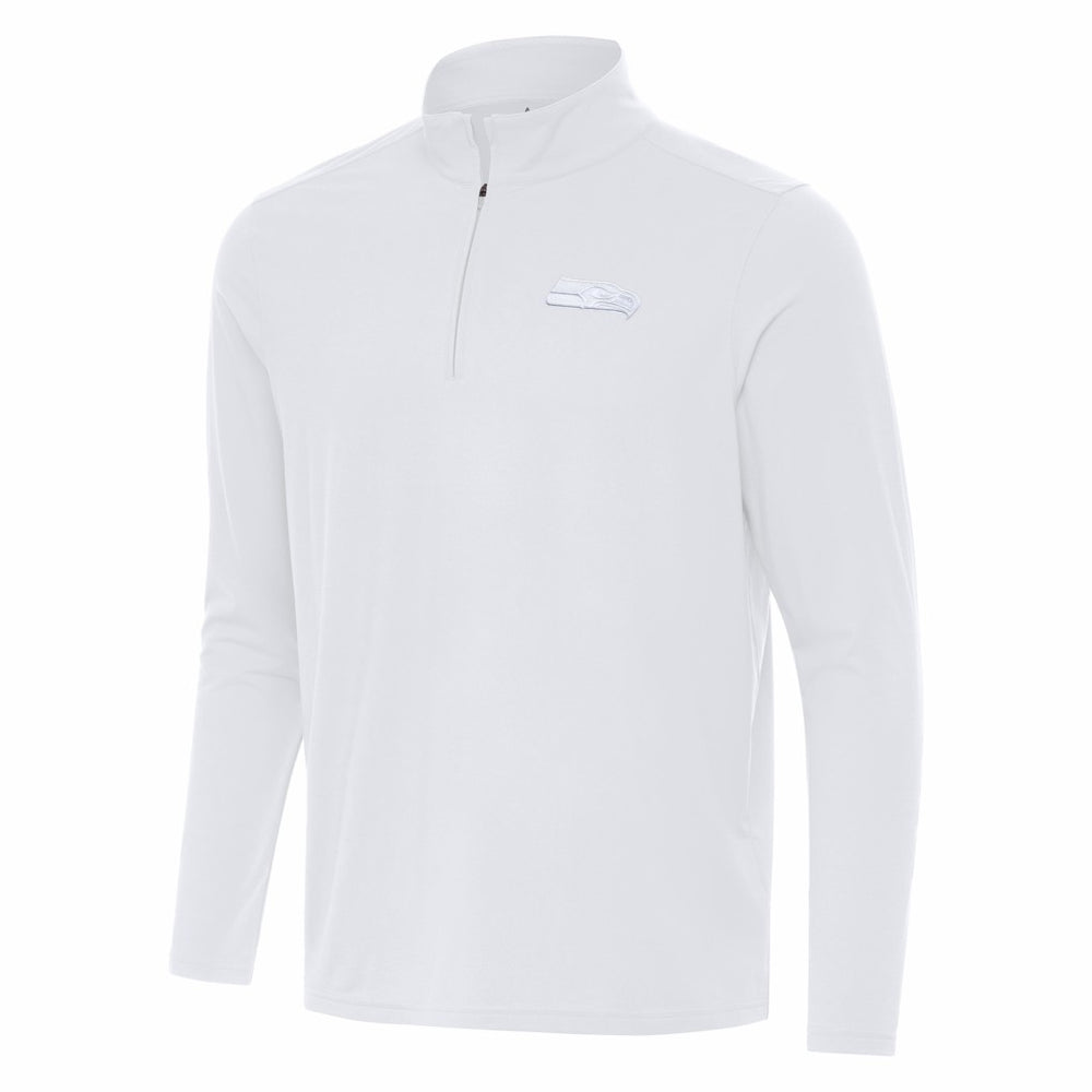 Seattle Seahawks Antigua Intent Quarter-Zip Jacket - White - NFL
