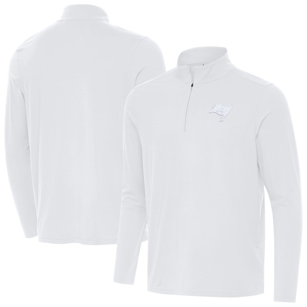 Tampa Bay Buccaneers Antigua Intent Quarter-Zip Jacket - White - NFL