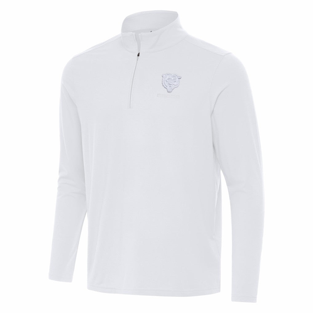 Chicago Bears Antigua Intent Quarter-Zip Jacket - White - NFL