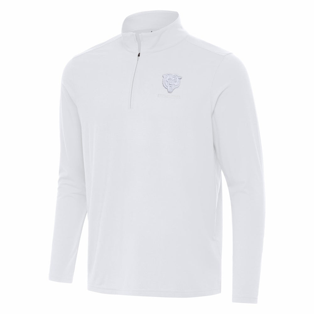 Chicago Bears Antigua Intent Quarter-Zip Jacket - White - NFL