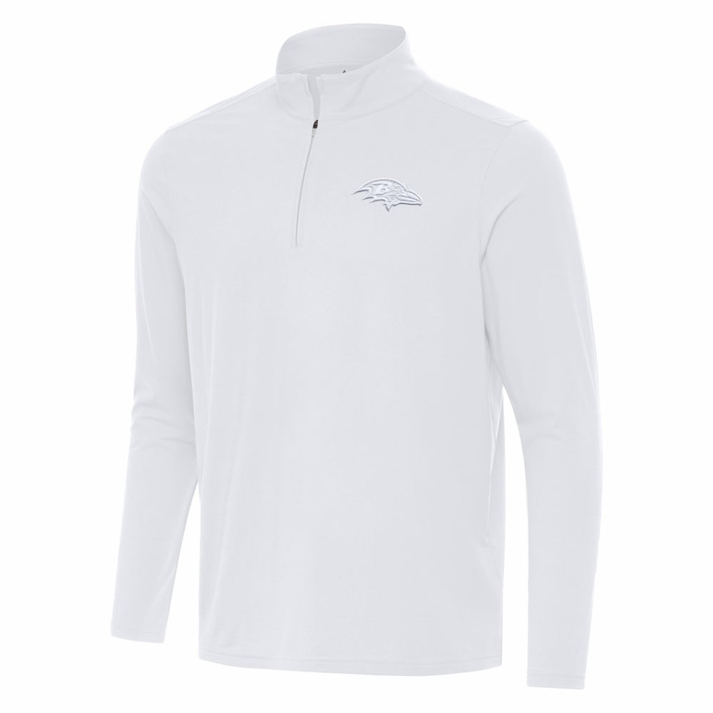 Baltimore Ravens Antigua Intent Quarter-Zip Jacket - White - NFL