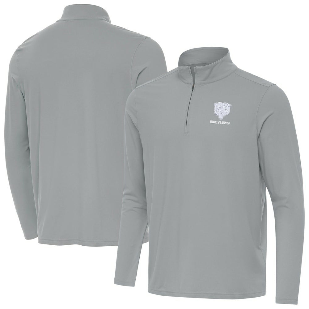 Chicago Bears Men's Antigua Intent Quarter-Zip Jacket - Gray - NFL