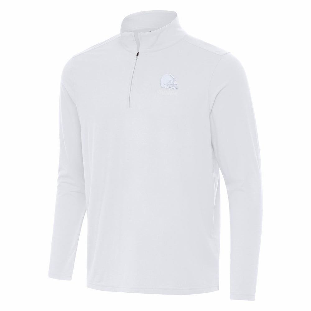 Cleveland Browns Antigua Intent Quarter-Zip Jacket - White - NFL
