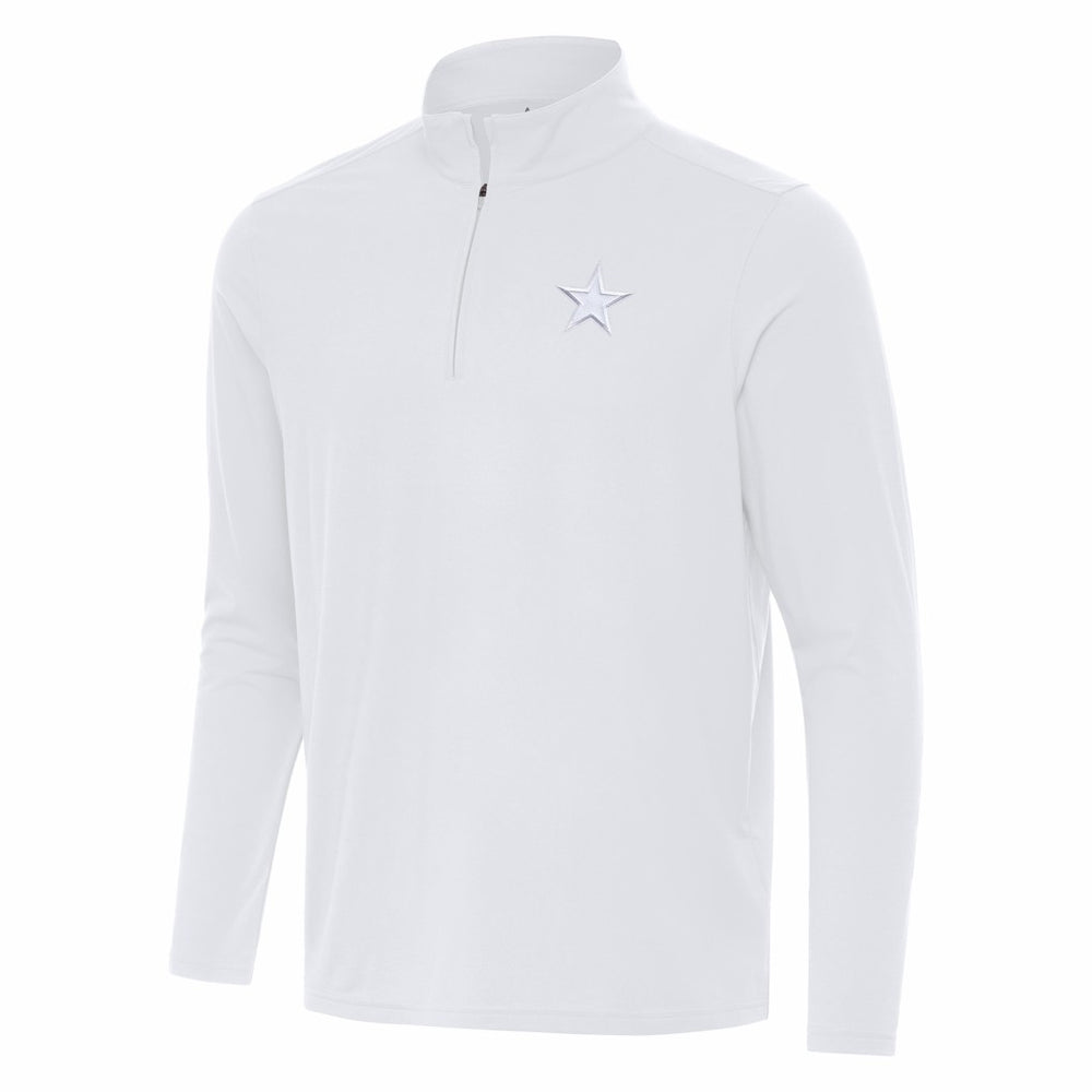 Dallas Cowboys Antigua Intent Quarter-Zip Jacket - White - NFL