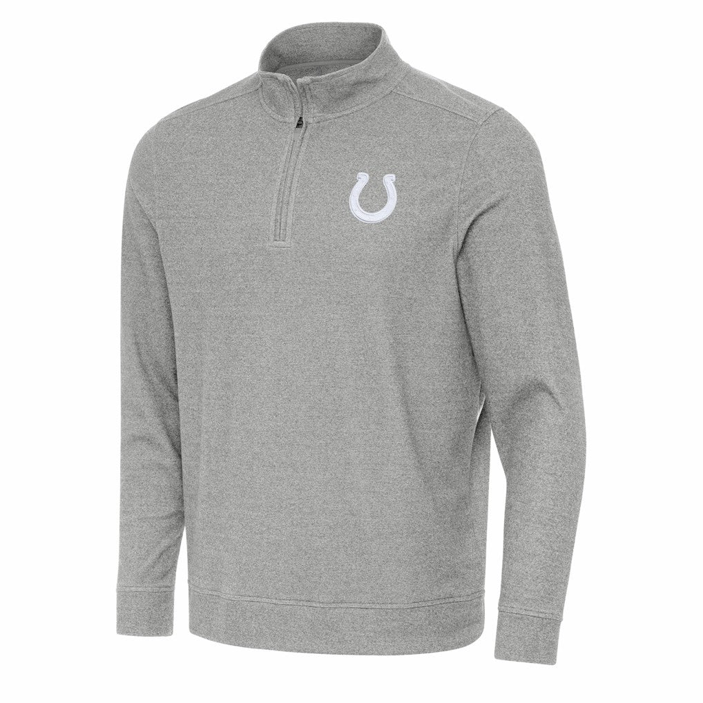 Indianapolis Colts Antigua Subtle Quarter-Zip Jacket - Heather Gray - NFL