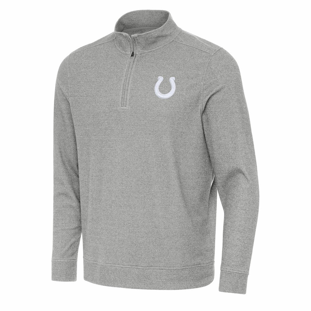 Indianapolis Colts Antigua Subtle Quarter-Zip Jacket - Heather Gray - NFL