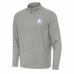 Dallas Cowboys Antigua Subtle Quarter-Zip Jacket - Heather Gray - NFL