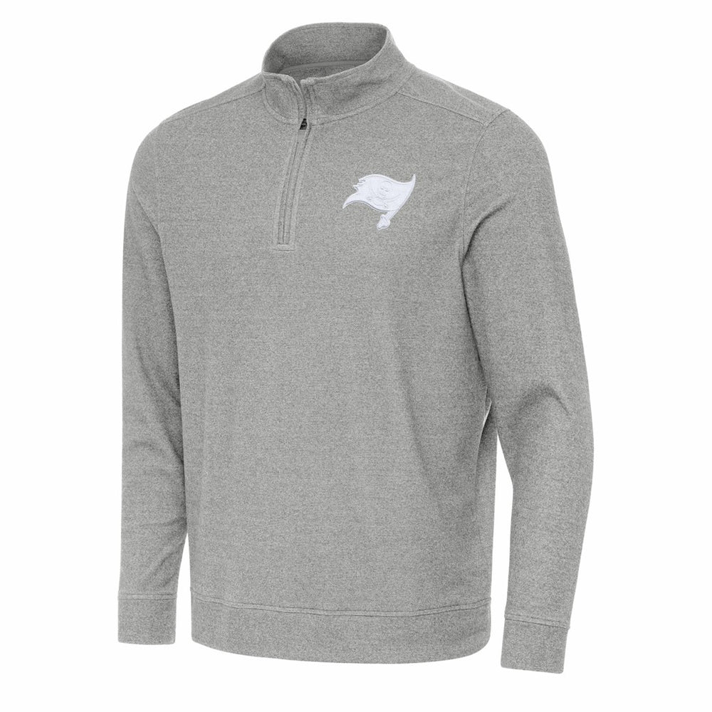 Tampa Bay Buccaneers Antigua Subtle Quarter-Zip Jacket - Heather Gray - NFL