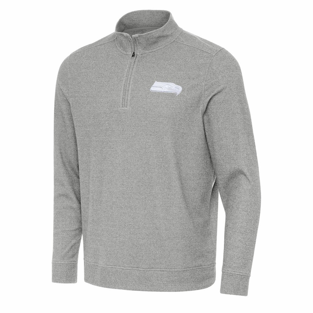 Seattle Seahawks Antigua Subtle Quarter-Zip Jacket - Heather Gray - NFL