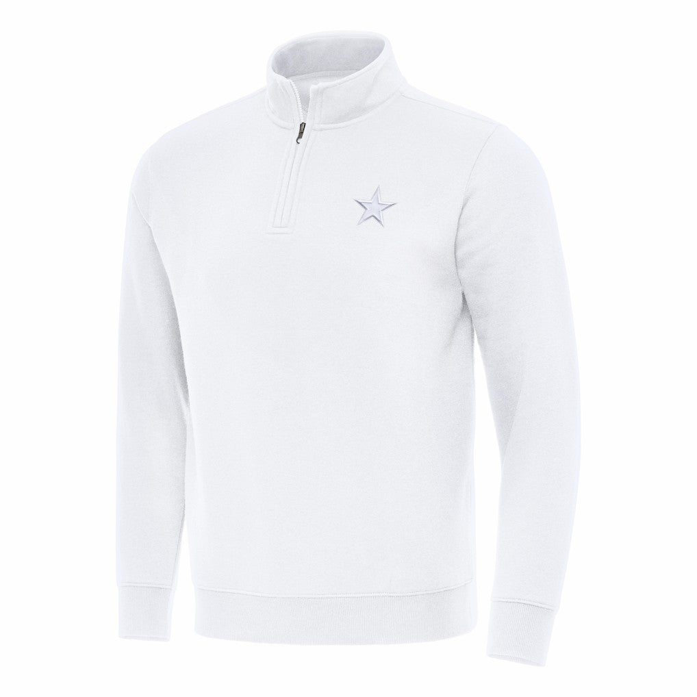 Dallas Cowboys Antigua Victory Quarter-Zip Top - White - NFL
